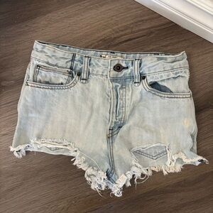 Free People cutoff Distressed Denim Shorts